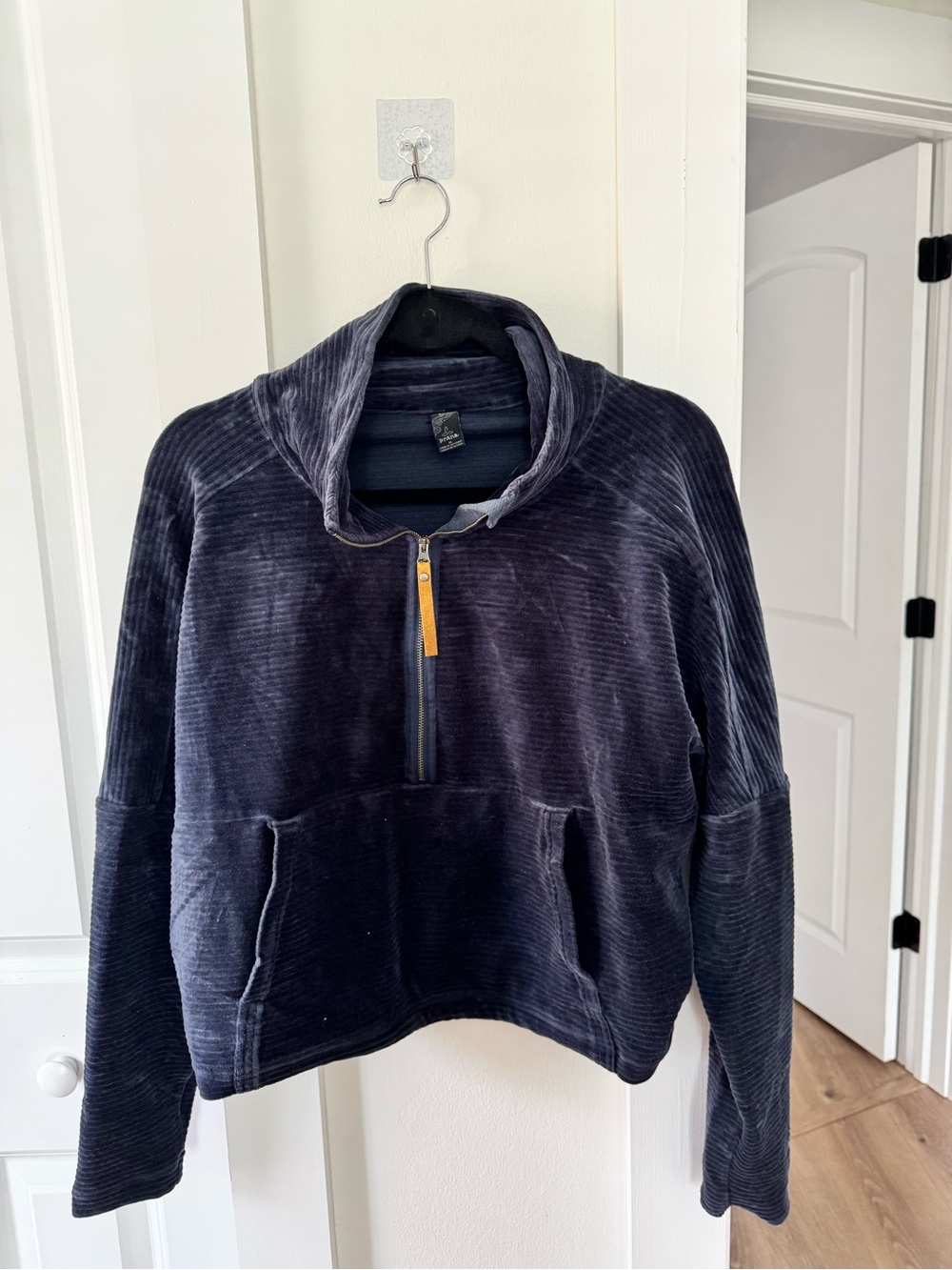Prana Women's Navy Corduroy Half-Zip Pullover